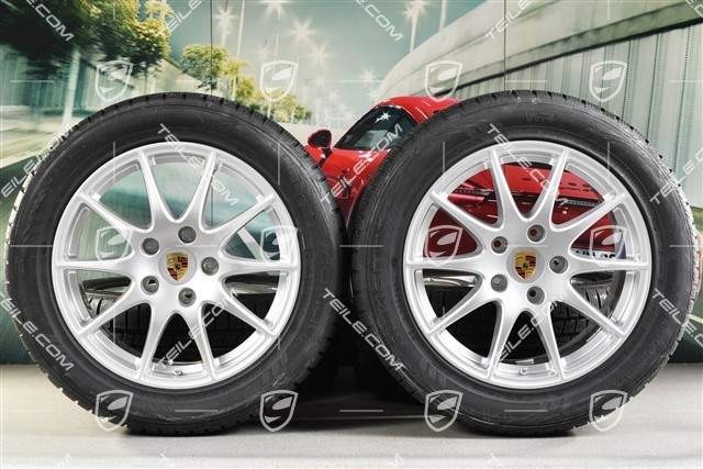 18-inch Panamera S winter wheel set, 8J x 18 ET 59 + 9J x 18 ET 53 + Nokian winter tyres 245/50 R18 + 275/45 R18, with TPMS
