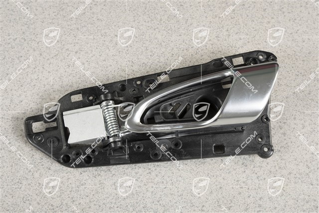 Inner door release / handle / opener, rear, Black matte / Galvano silver, L