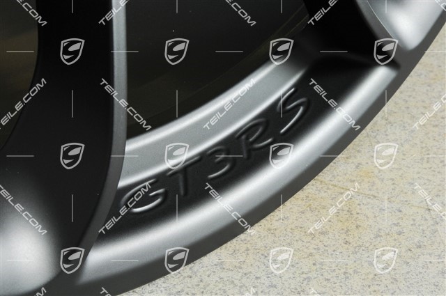 20"+ 21" GT3RS wheel rim set, with GT3RS logo, 9,5J x 20 ET50 + 12,5J x 21 ET48, black satin mat