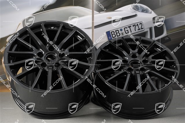 19-inch SportDesign wheel set, 8J x 19 ET57+ 11J x 19 ET51, black high gloss