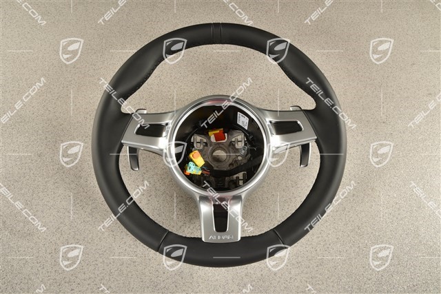 Sport Design, Steering wheel with shifting paddles (PDK) with display, Black