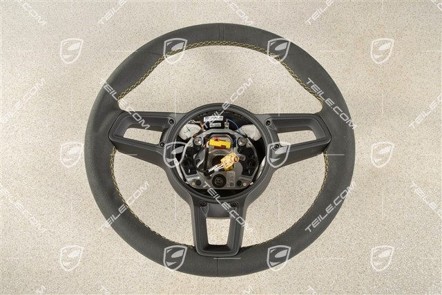 Sports Steering wheel GT, Alcantara, black/speed yellow