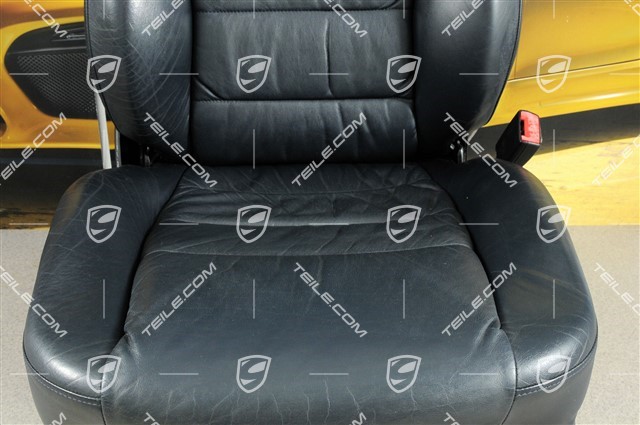 Seat, manual adjustable, heating, leather, Metropole blue, Draped, damage, R