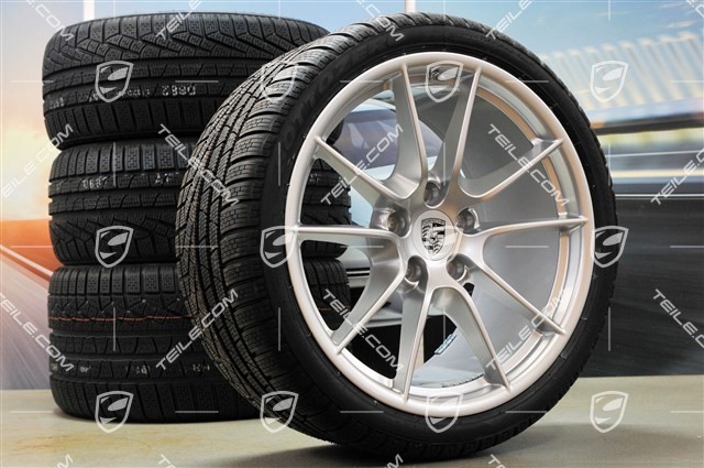 20" Komplet kół zimowych Carrera S (III) , felgi 8,5J x 20 ET51 + 11J x 20 ET52 + opony zimowe Pirelli 245/35 ZR20 + 295/30 ZR20, z czujnikami ciśnienia