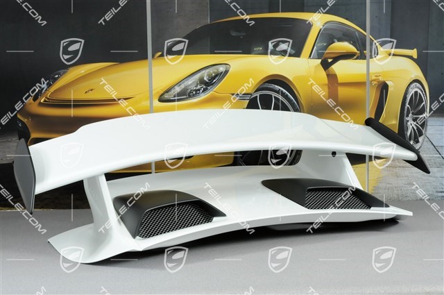 GT3 rear lid / engine lid complete, incl. rear spoiler (wing) and all small parts