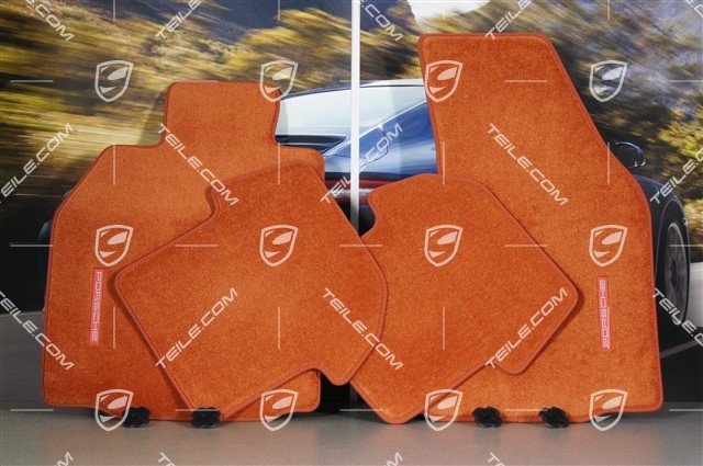 Set of floor mats, 4-piece, suitable for 997 cabrio/targa with BOSE Sound-System, Terrakotta