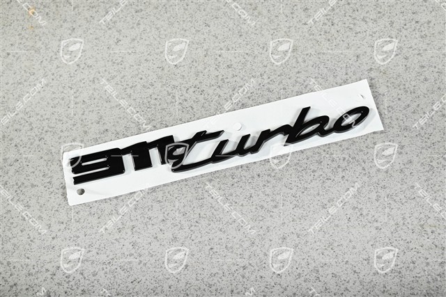 "911 Turbo" logo / emblem, High gloss black