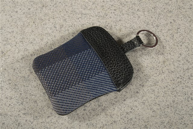 Schlüssel-Etui, Schottenkaro, blau kariert