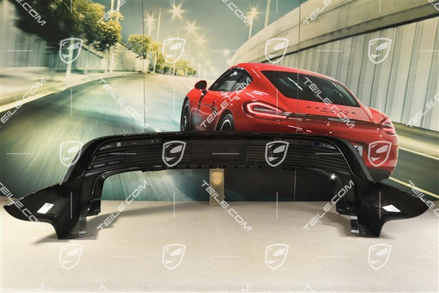 Turbo, Rear bumper lower part trim, with reversing camera, Black matte