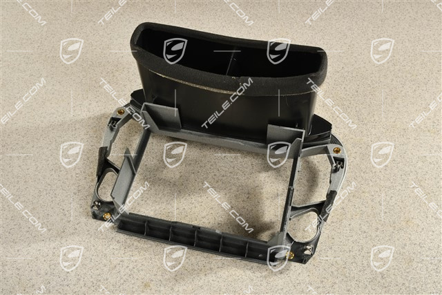 Support frame/ Air vent, Radio / Navi  2 Din subframe, Metal grey