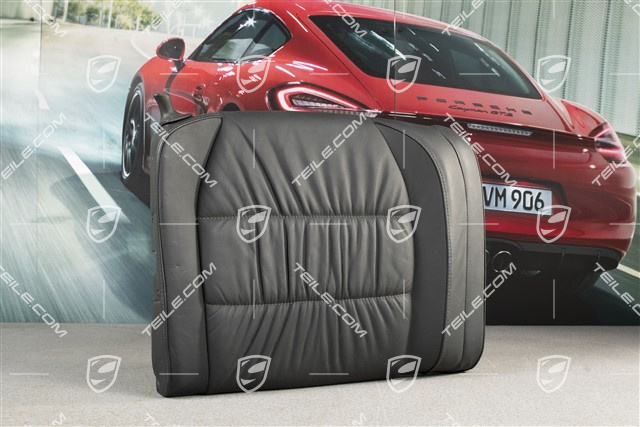 Back seat backrest, Draped leather, black, Coupe, R