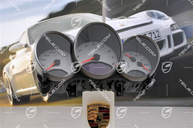 Instrument cluster complete, volcano grey, Boxster S / Cayman S, PDK Transmission