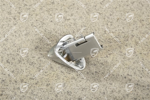 Seat tilting handle / control button, Galvano silver, L