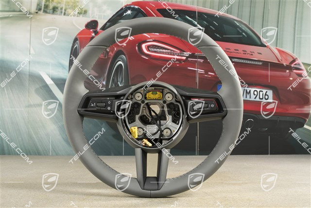 Multifunction steering wheel, Leather, Slate Grey/Black