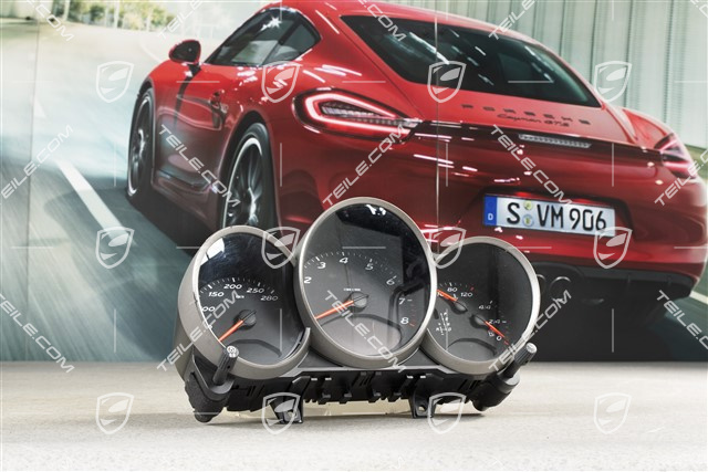 Instrument cluster, dials in black, PDK, Volcano grey