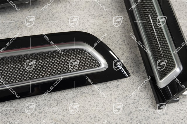 Dashboard 3-part, doors 4-part  trim moulding set / kit, Carbon