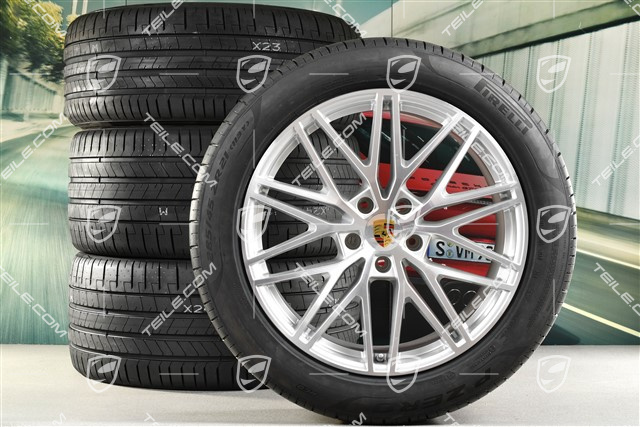 21-inch Cayenne RS Spyder Design summer wheel set, rims 9,5J x 21 ET46 + 11,0J x 21 ET58 + Pirelli P Zero summer tyres 285/45 R21 + 315/40 R21, with TPMS