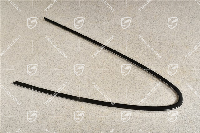 Black plastic trim for side window, Black, R