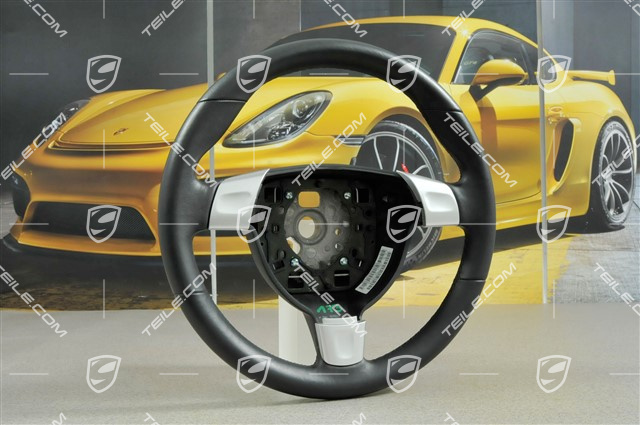 Sports steering wheel, plain leather, black Sports steering wheel, plain leather, black