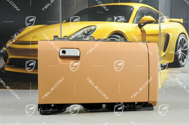 Glove compartment, leather, Cognac Glove compartment, leather, Cognac