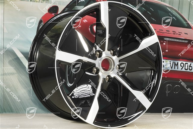 21" Felga Taycan Exclusive Design, 11,5J x 21 ET66, tylna, czarny wysoki połysk, R