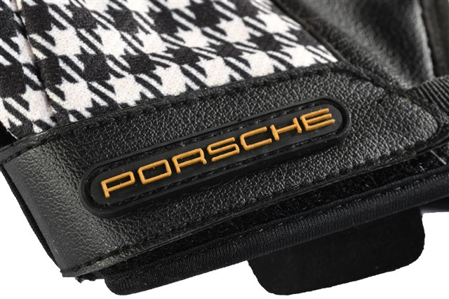 Porsche Classic Assembly gloves, Pepita / houndstooth, black, size 9