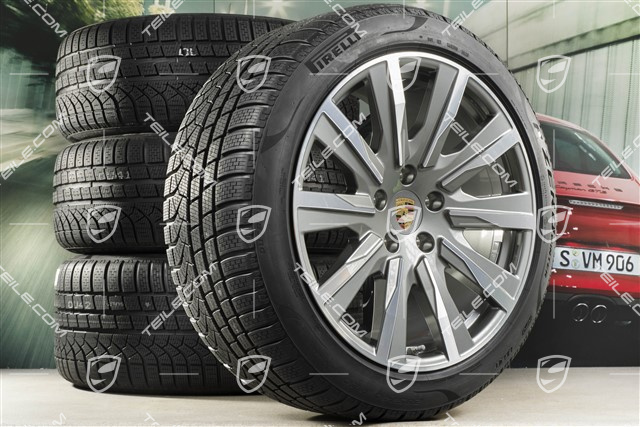 20-inch Taycan Tequipment Design winter wheel set, rims 9J x 20 ET54 + 11J x 20 ET60, Pirelli winter tyres 245/45 R20 + 285/40 R20
