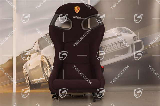 Schalensitz, Perlonvelours, schwarz, mit Porsche Wappen, R