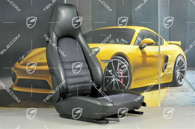 Seat, leatherette, Black, R