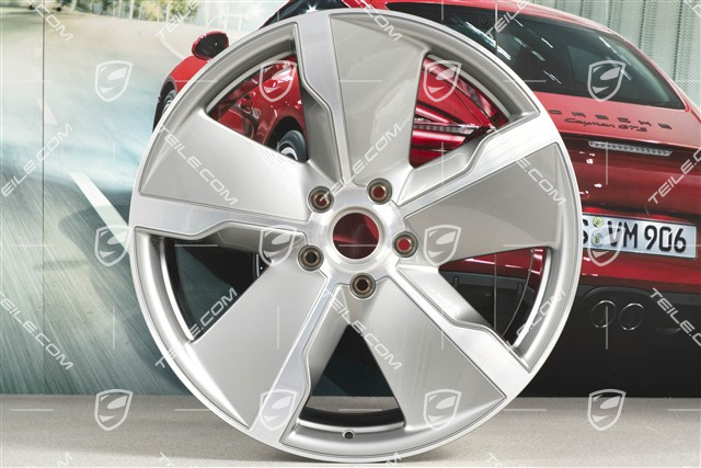 21" Felge Taycan Exclusive Design, 11,5J x 21 ET66, platinsilber, hinten, R