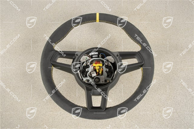 Sportlenkrad GT, Alcantara, Schwarz/Racinggelb, 12-Uhr Markierung Racinggelb