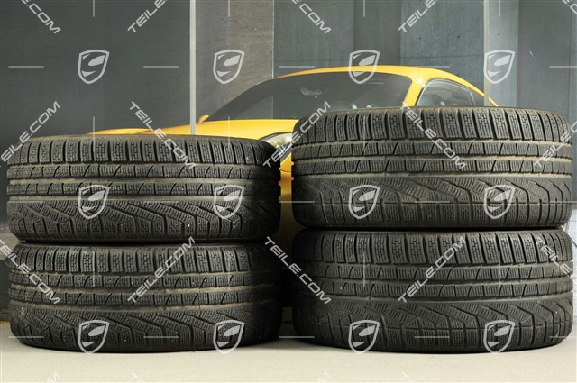 18" Boxster winter wheel set, 8J x 18 ET57 + 9J x 18 ET47 + winter tyres Pirelli Sottozero II 235/45 R18 + 265/45 R18, with TPMS