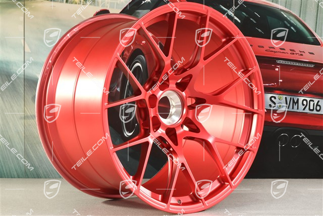 20"+21" GT3RS komplet felg, felgi 10J x 20 ET45 + 13J x 21 ET31, czerwone Pyrored
