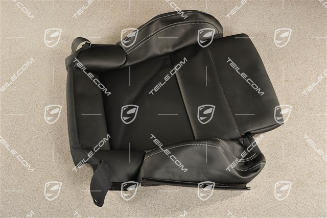 Bezug, Leder Schwarz mit Kreide Naht Faden, R