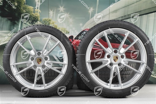 19"+20" Carrera Winterräder Satz, Felgen 8,5J x 19 ET52 + 11J x 20 ET66 + Continental Winterreifen 235/40 R19 + 295/35 R20, mit RDK-Sensoren, DOT/Bj. 2022