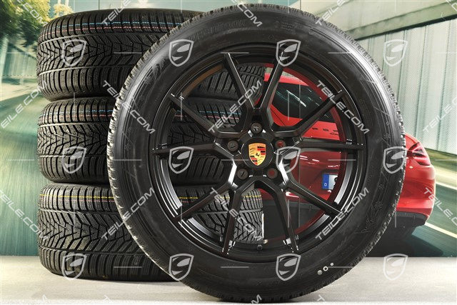 20-inch Cayenne S winter wheel set, rims 9J x 20 ET50 + 10,5J x 20 ET64 + Hankook winter tyres 255/55 R20 + 295/45 R20, with TPMS, black satin matt
