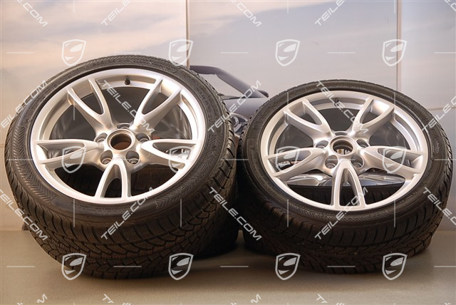 18-inch Carrera IV wheel set, wheels 8J x 18 ET57 + 11J x 18 ET51, tyres 235/40 R18 + 295/35 R18