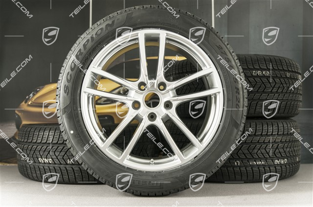 20-inch Cayenne COUPE Sport winter wheel set, rims 9J x 20 ET50 + 10,5J x 20 ET55 + Pirelli winter tyres 275/45 R20 + 305/40 R20, with TPMS