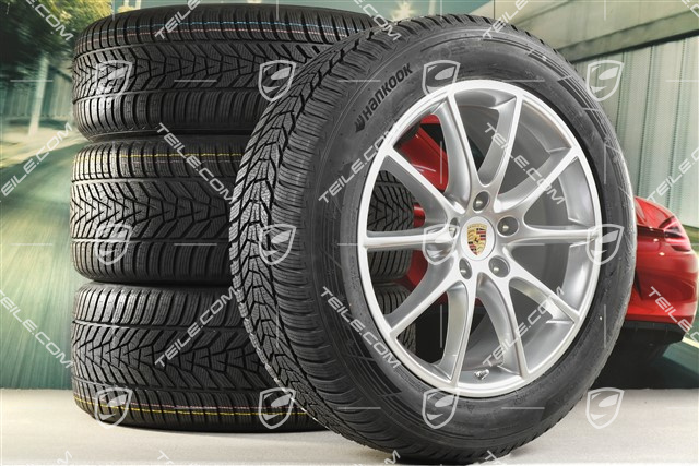 20-inch Cayenne Design winter wheel set, rims 9J x 20 ET50 + 10,5J x 20 ET64 + Hankook winter tyres 255/55 R20 + 295/45 R20, with TPMS