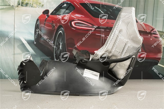 Wheel-well liner with lateral heat protection, L