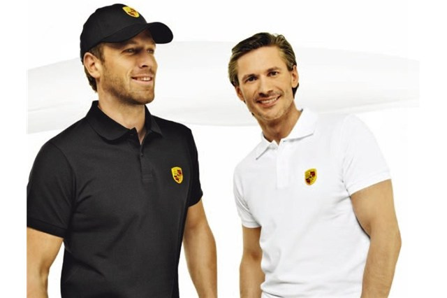 Porsche crest polo shirt, white, L 50/52
