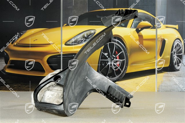 Wheel-well liner with lateral heat protection, R Wheel-well liner with lateral heat protection, R