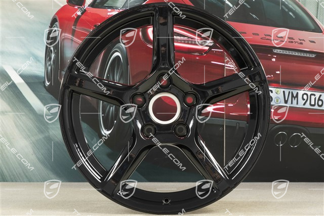 18-inch wheel rim Boxster IV, 9,5J x 18 ET49, black high gloss