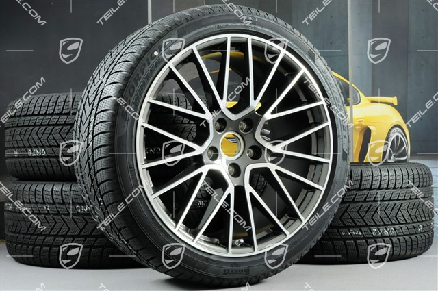 21-inch Cayenne COUPÉ RS Spyder winter wheel set, rims 9,5J x 21 ET46 + 11,0J x 21 ET49 + NEW Pirelli winter tyres275/40 R21 + 305/35 R21, with TPMS