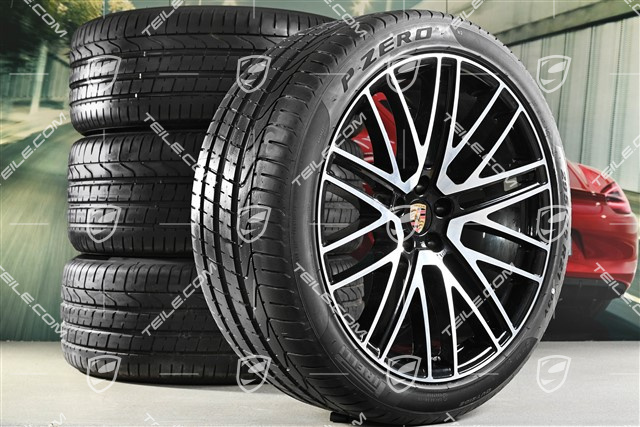 21" Turbo Design summer wheel set, wheel rims 9,5J x 21 ET27 + 10J x 21 ET19 + Pirelli summer tyres 265/40 R21 + 295/35 R21, with TPM