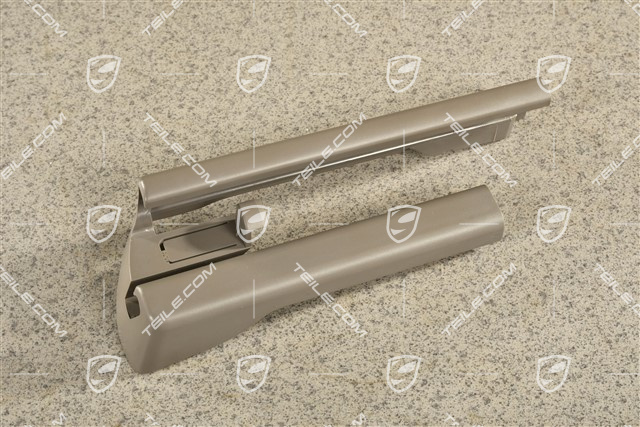 Front seat rail cover, Platinum Grey, R