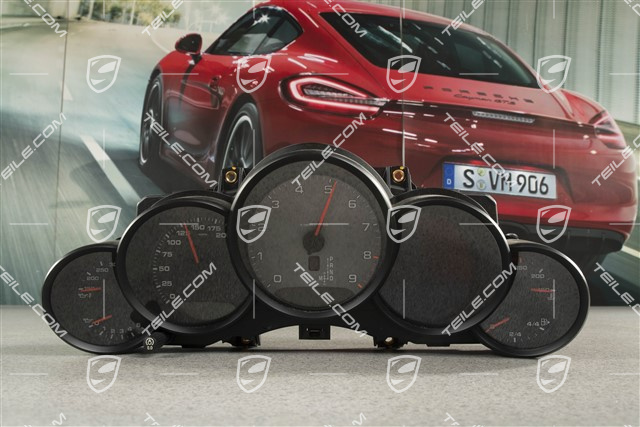 Instrument cluster / Speedometer, Black coloured dials, PDK, USA version!