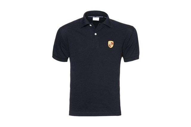 Porsche crest polo shirt, black, S 46/48