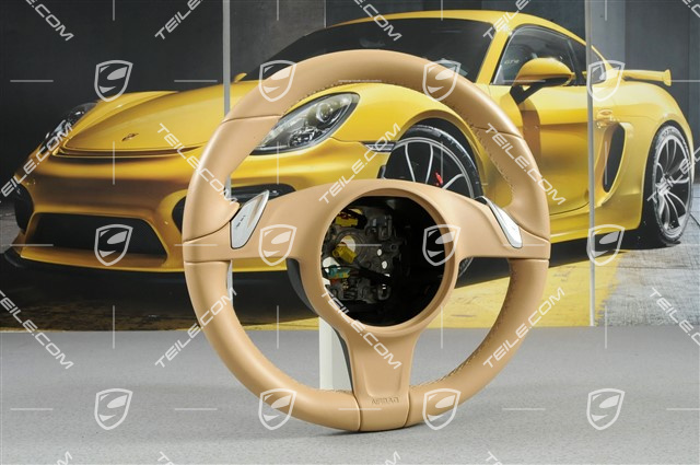 Basic steering wheel, smooth leather, PDK, Luxor beige Basic steering wheel, smooth leather, PDK, Luxor beige