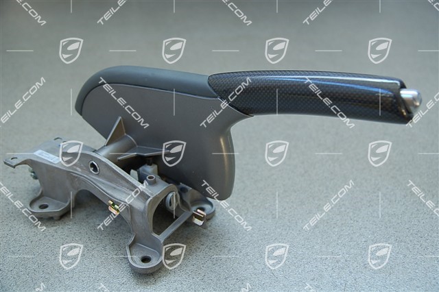 Handbremshebel komplett, Carbon, schwarzes Leder